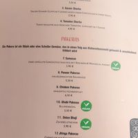 menu at Sadhu in Flensburg