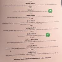 menu at Sadhu in Flensburg