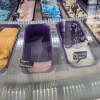 Vegan ice creams. Strawberry and vanilla. at Nardini's in Largs