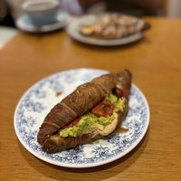 Croissant with avocadoo  at Ground to Grow in Paris
