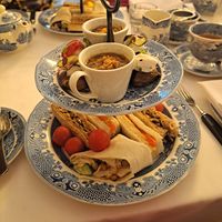 French onion soup (think a slight change to the menu but it was DELICIOUS!) and little roast potatoes etc, just lovely as there are never enough savouries in an afternoon tea! at Mackintosh at the Willow in Glasgow