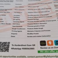 Rear of the Menu  at Lyfe in Chennai