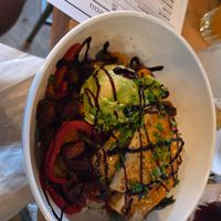 Root vegetable bowl with tofu at Founders Brewing Co in Grand Rapids