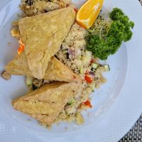 Tofu with vegetable couscous at Borcsa Étterem in Balatonfuered