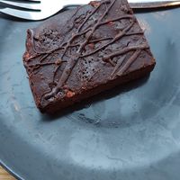 Double chocolate brownie at Exchange in Bristol
