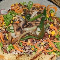 Vegan mushroom quinoa salad at Restaurante Mar y Bosque in Drake Bay