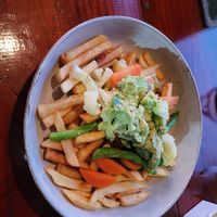 Supreme Fries as vegan option.... at Restaurante Mar y Bosque in Drake Bay