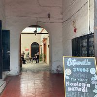 Restaurant facade leading to courtyard  at Citronella in Oaxaca