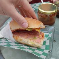 Sausage torta at Citronella in Oaxaca