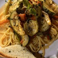 Vegan pasta  at Delicias Bahía Drake in Drake Bay