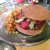 Vegan burger at Parvati in San Cristobal De Las Casas