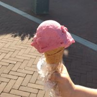 Blackberry ice cream at Scoops in Oostkapelle