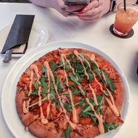 Veggie pizza with Vegan cheese (+$2 extra) at Central Hotel Port Douglas in Port Douglas