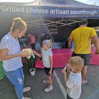 Vendor stand at Rossington food festival at Wright's Artisan Panini and Toastie Grill in Cleethorpes