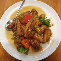 Braised eggplant in fragrant garlic sauce at China Fusion in Marrickville