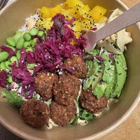 Aloha bowl with air fried falafel instead of tofu   at Hawaii Poke in Stockholm