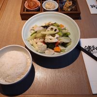 Fried lotus root with rice at Popomama Dim Sum & Tea House in Espoo