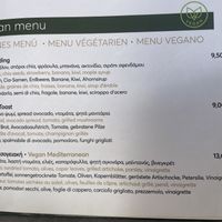 Menu  at Aktaion in Rhodes
