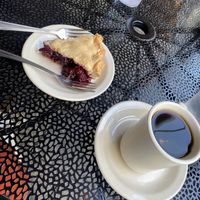 marionberry pie and coffee  at Wildberry Restaurant in Ashford