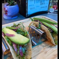 veggie tacos on flour tortillas at Turco Taco in Naples