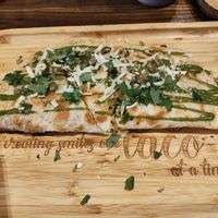 Vegetable quesadilla made vegan by substitution of vegan cheese for additional $1.59 charge. Cheese tasted like Daiya at Turco Taco in Naples
