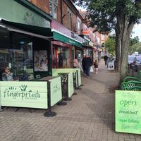 Outside at Fingerprints Delicafe in Leicester