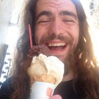 Overjoyed at finding delicious vegan Italian gelato!  at Perche No in Florence