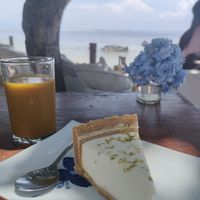 Delish Keylime pie & Jamu at LeMo Beach Café in Denpasar