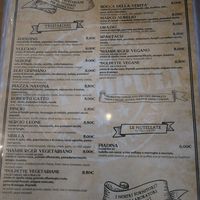 Menu at Vox Populi in Rome