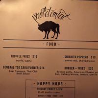 The only food/menu that I saw during a visit at the end of July 2023 at Proletariat in New York City