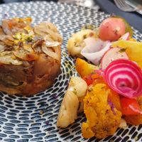 Vegan main course at V&G in Avignon