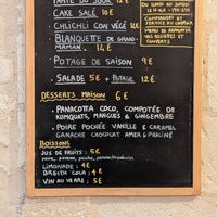 The menu in April 2026 at V&G in Avignon