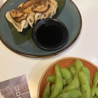 appetizer was ok ish and edamame was dry and sad and small at UDON in Gran Canaria