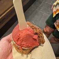 Cherry and chocolate sorbet at AMORINO in Crete