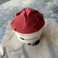 Raspberry sorbet  at AMORINO in Crete