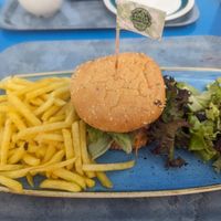 Green Mountain vegan patty burger called Buchhorn burger at Buchhorn in Arbon