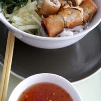 vermicelli and fried rolls at Loving Hut - Bangna in Bangkok