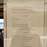The menu changes daily or weekly per the waiter, but the owner is very interested in vegan cuisine and a new menu will have "v" next to vegan options.  at Enhorio in Samos
