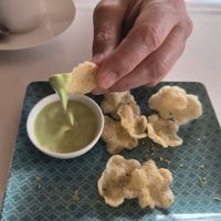 Wasabi Dip mit veganem Krabbenbrot 😋👍war Weltklasse!!! at Wagners Landhaus in Mehren