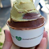 Pistachio and Dark Chocolate with orange at LA Gelateria della Musica - Via Giovanni Enrico Pestalozzi in Milan