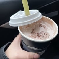 taro mylk with chocolate nut cream (after mixing, my boyfriend couldn’t wait!)  #Veganuary at Nuttea in Vancouver