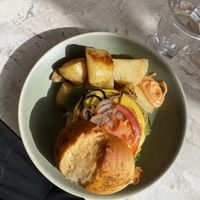 daily special bruger (65 MDH)  at Redclay Cafe in Taghazout