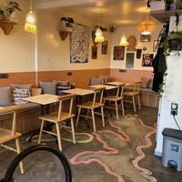 Cozy atmosphere inside seating area   at Redclay Cafe in Taghazout