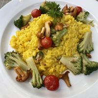 Half board main course: safran risotto   at Hotel Klausen Pass in Unterschaechen