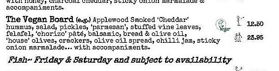 Menu - July 2022  at Rose & Potter in Redcar