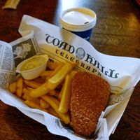 Vegan Fish & chips at Disneyland - Toad Hall Restaurant in Chessy