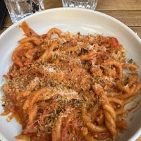 Casarecce pasta and capsicum pesto with tomato ragu   at Sugo in Tauranga