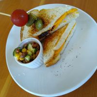 Grill vegan cheese at Alishan Park アリサンパーク in Tokyo