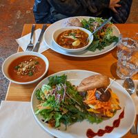 Burger set and Curry set with a soup side. at Alishan Park アリサンパーク in Tokyo
