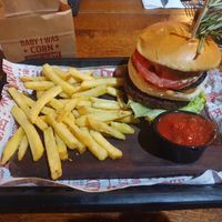 Vegan burger at Hickory's Smokehouse in Wilmslow